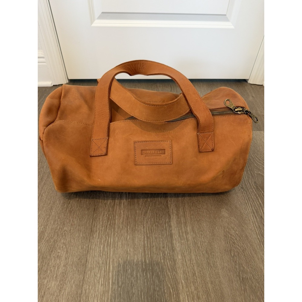 PARKER CLAY OVERNIGHT DUFFLE BAG BROWN LEATHER